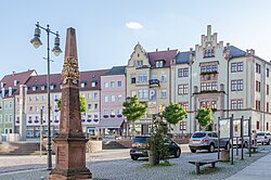 Mittweida, Markt, Postmeilensäule-20150721-006